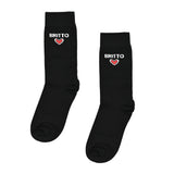 BRITTO® SOCKS - Black with Red Heart - Pack of 2