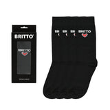 BRITTO® SOCKS - Black with Red Heart - Pack of 2