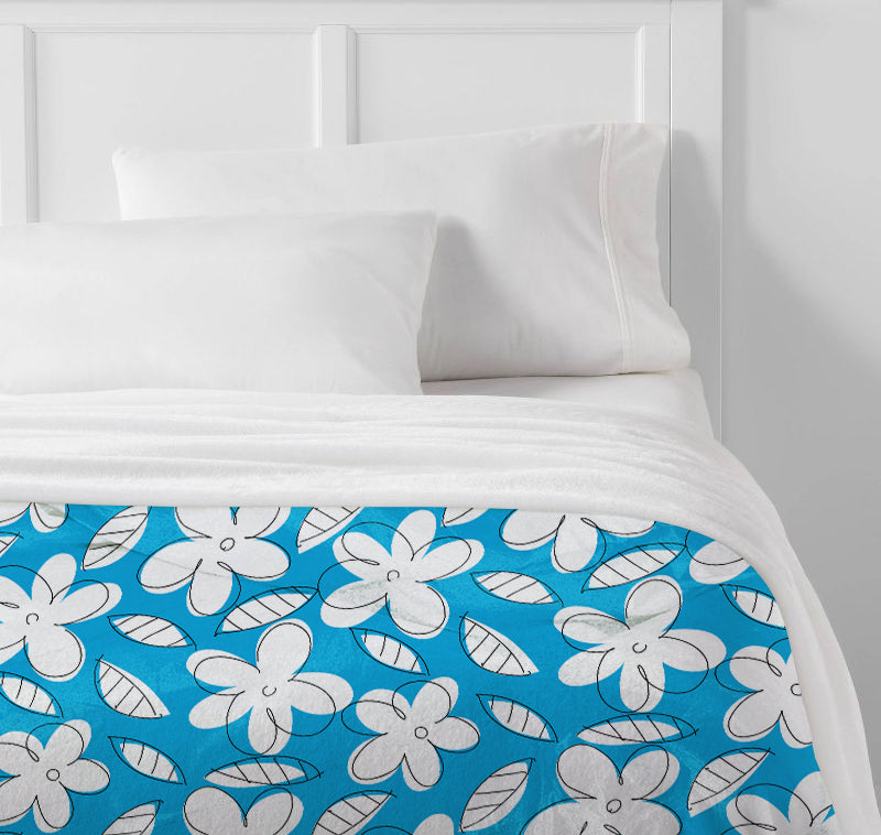Blue Flowers Britto Blanket