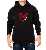 BRITTO® Hoodie - Red Heart Brushstroke Black - (Men)