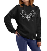 BRITTO® Hoodie - Big Heart With Wings Black - (Women)