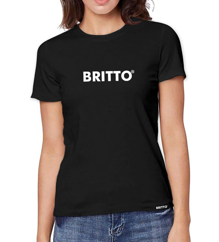 BRITTO® T Shirt - Black with White - (Women)