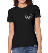BRITTO® T Shirt - Small Heart with Wings Black - (Women)