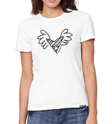 BRITTO® T Shirt - Big Heart with Wings White - (Women)