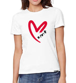 BRITTO® T Shirt - Red Heart Brushstroke White - (Women)