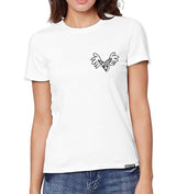 BRITTO® T Shirt - Small Heart with Wings White - (Women)