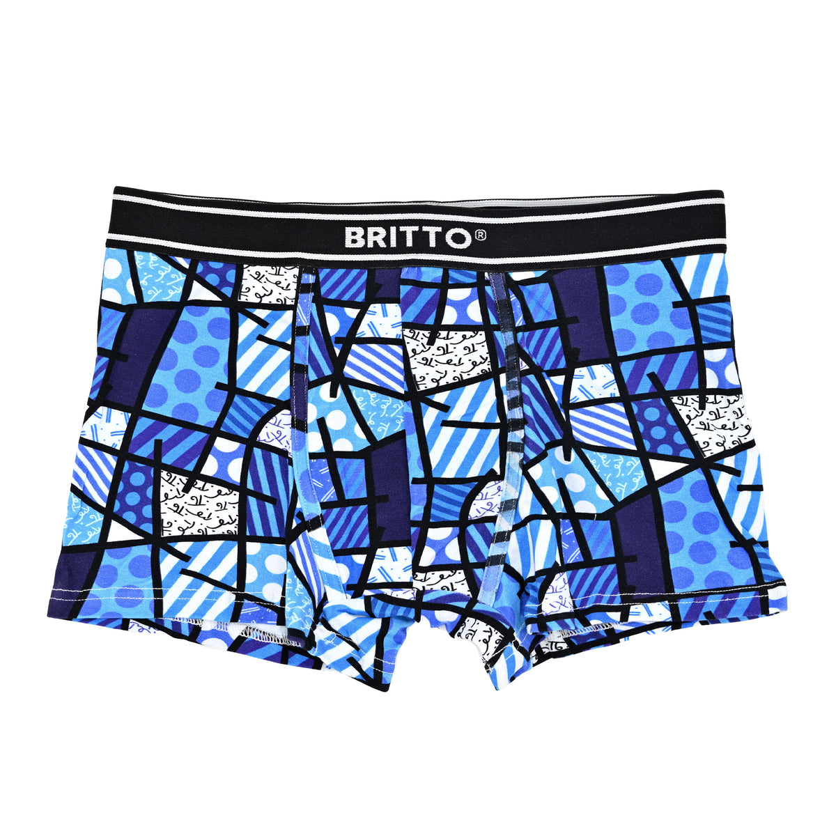Romero Britto blue landscape britto boxer brief  colorful pop art design