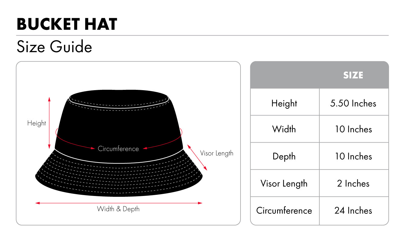 Bucket hat dimensions outlet