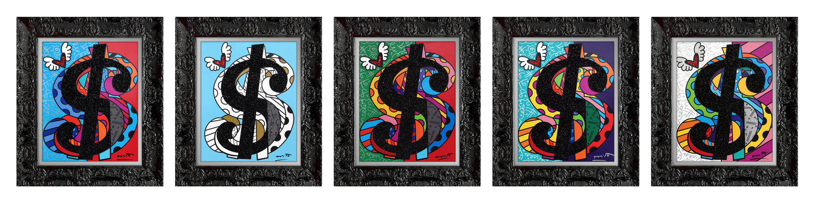 modern pop art cream series master pentaptych limited  vibrant home decor