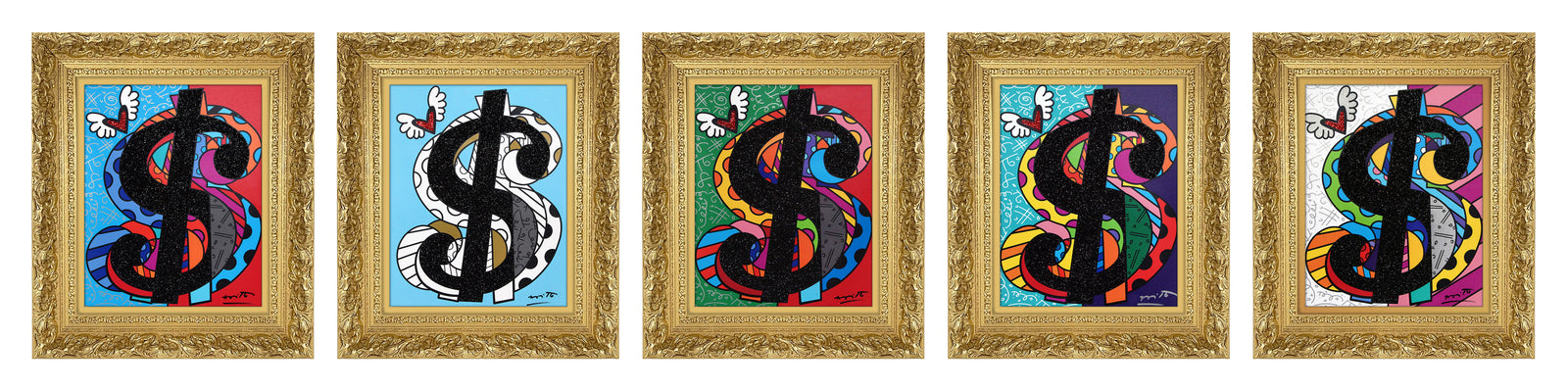 modern pop art cream series master pentaptych limited  vibrant home decor