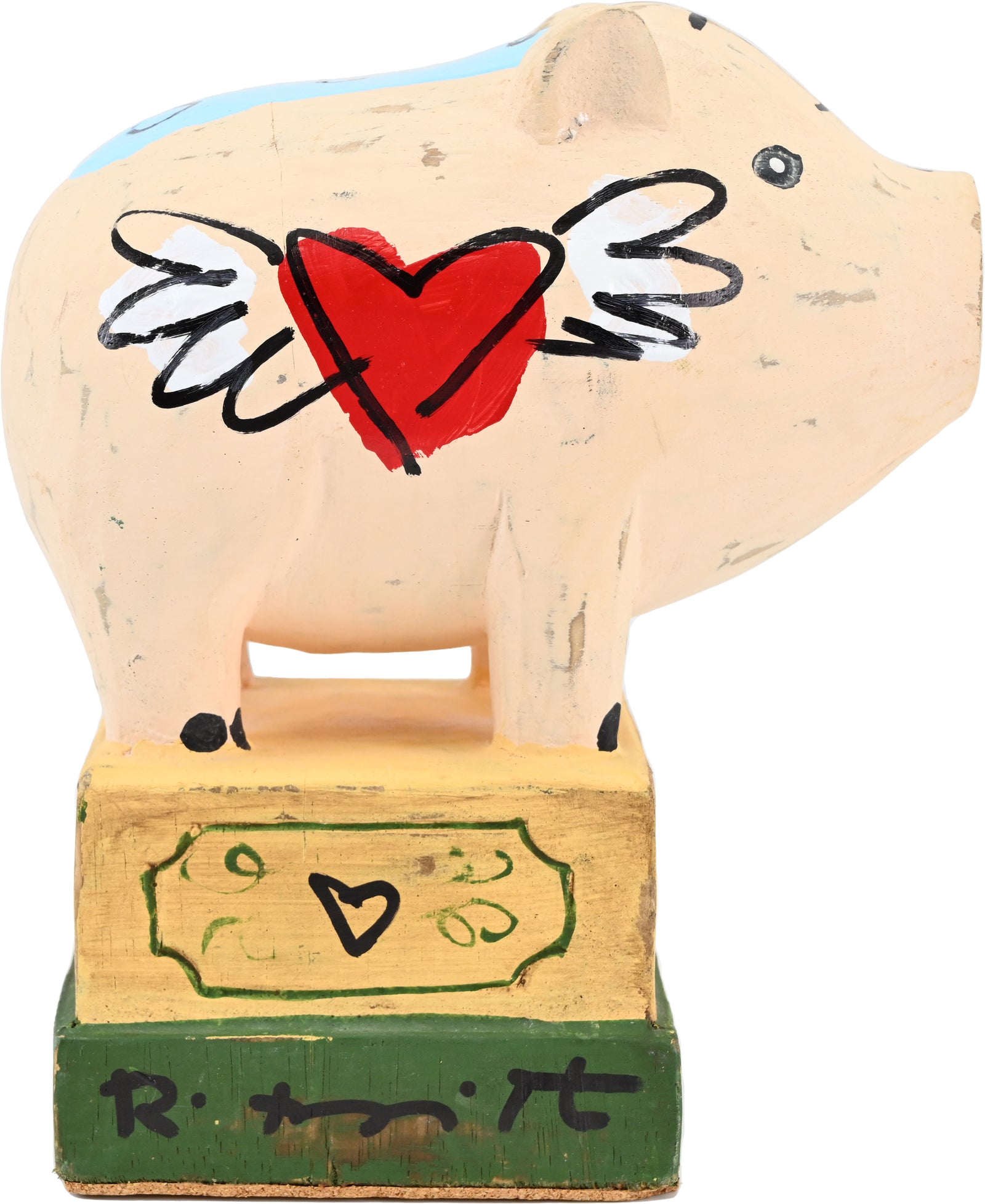 Romero Britto farmland pig original object art  colorful pop art design