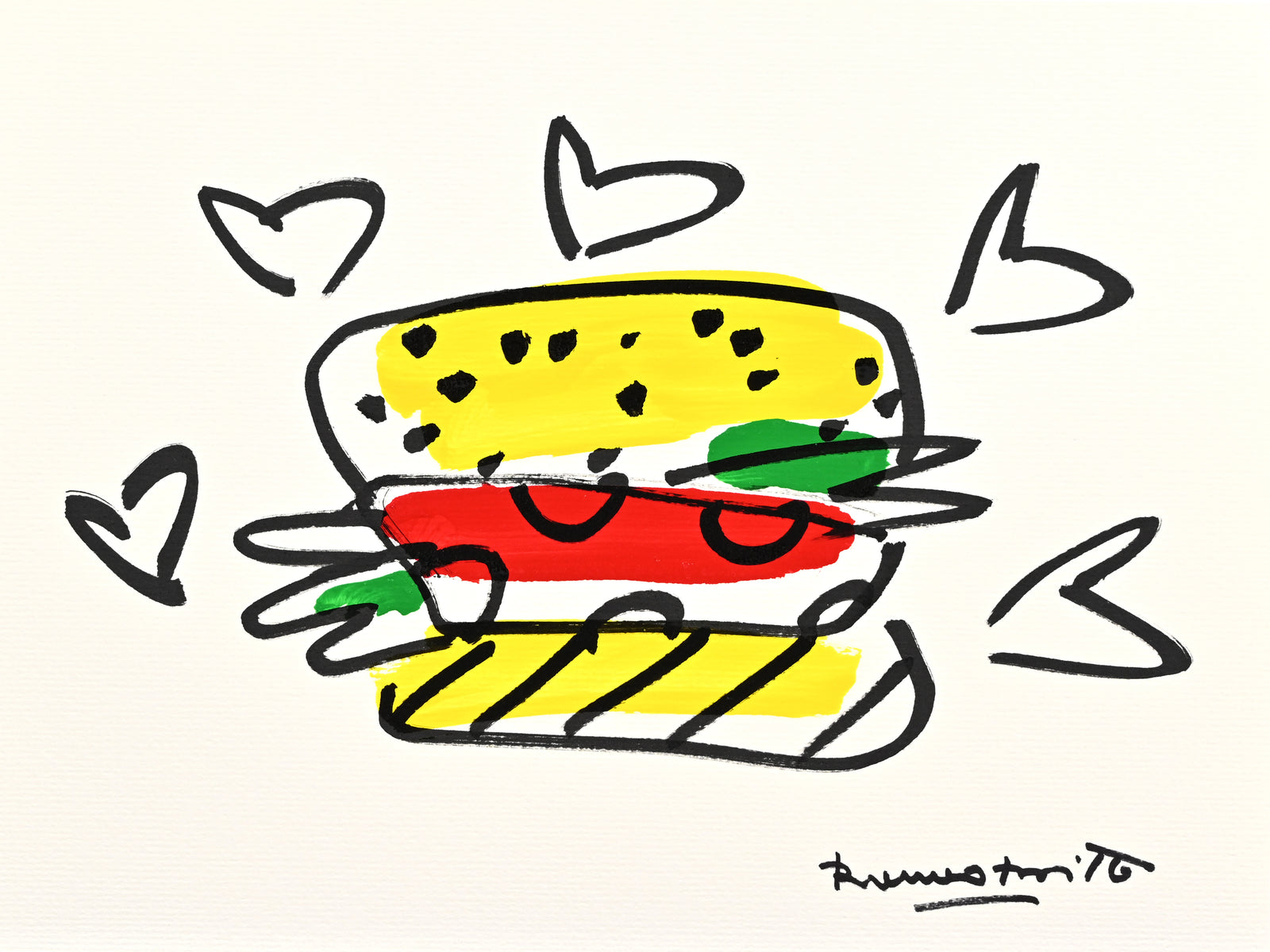Romero Britto upstate new york collection original  colorful pop art design