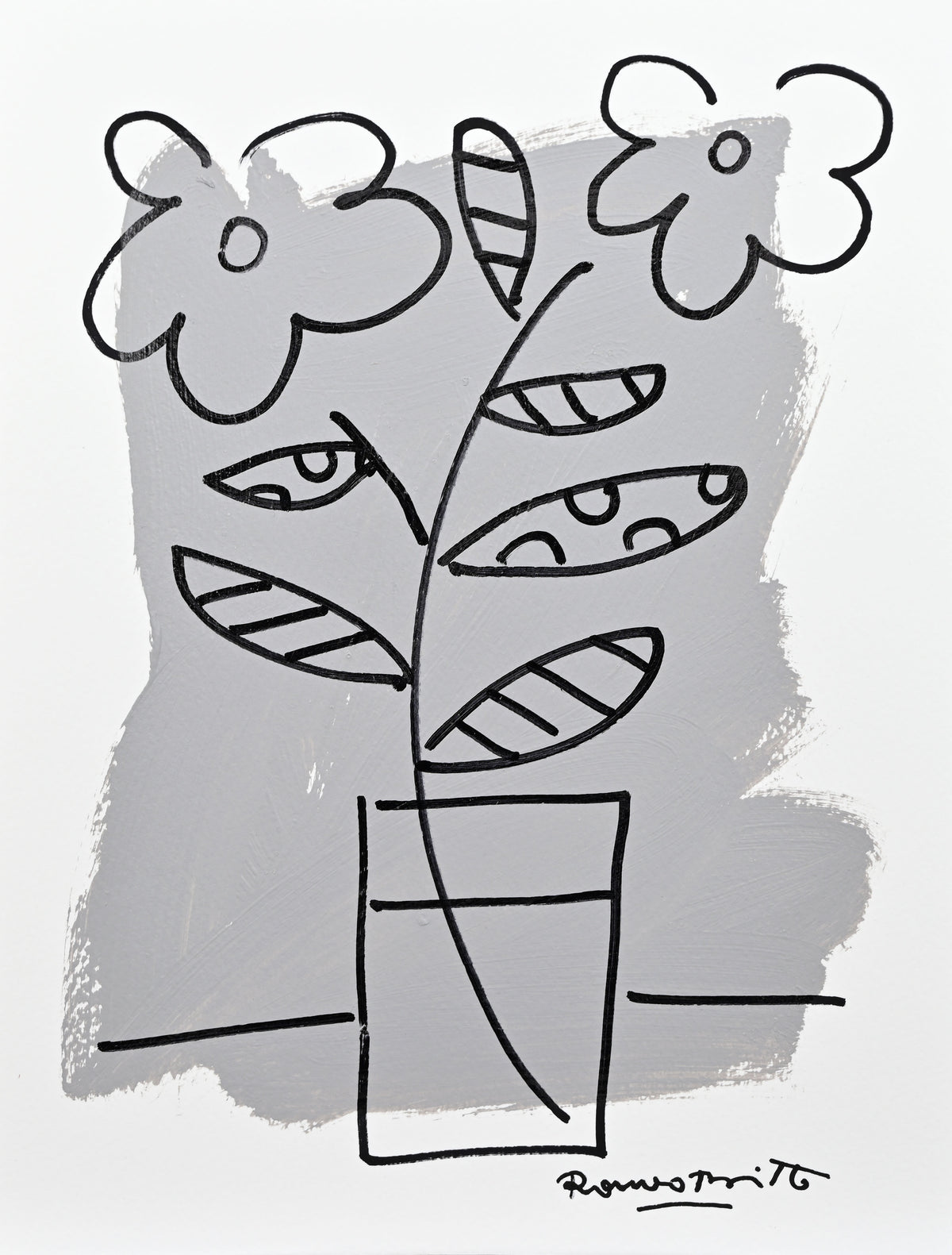 Romero Britto two color collection original drawing  colorful pop art design