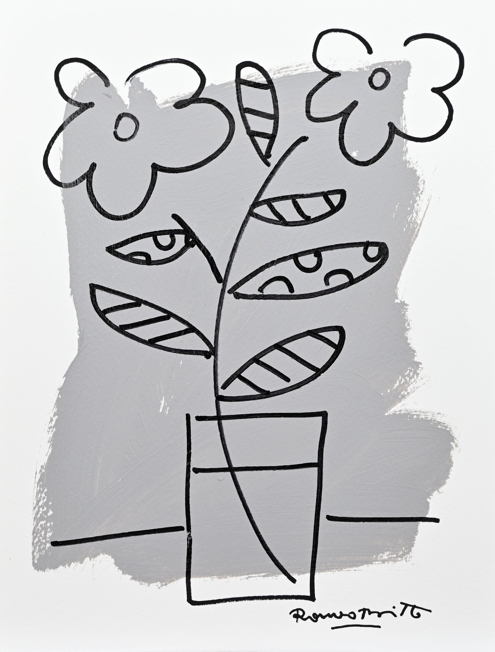 Romero Britto two color collection original drawing  colorful pop art design