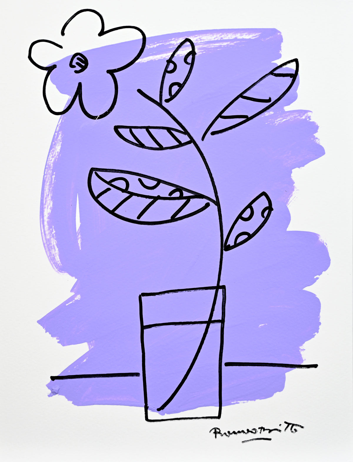 Romero Britto two color collection original drawing  colorful pop art design