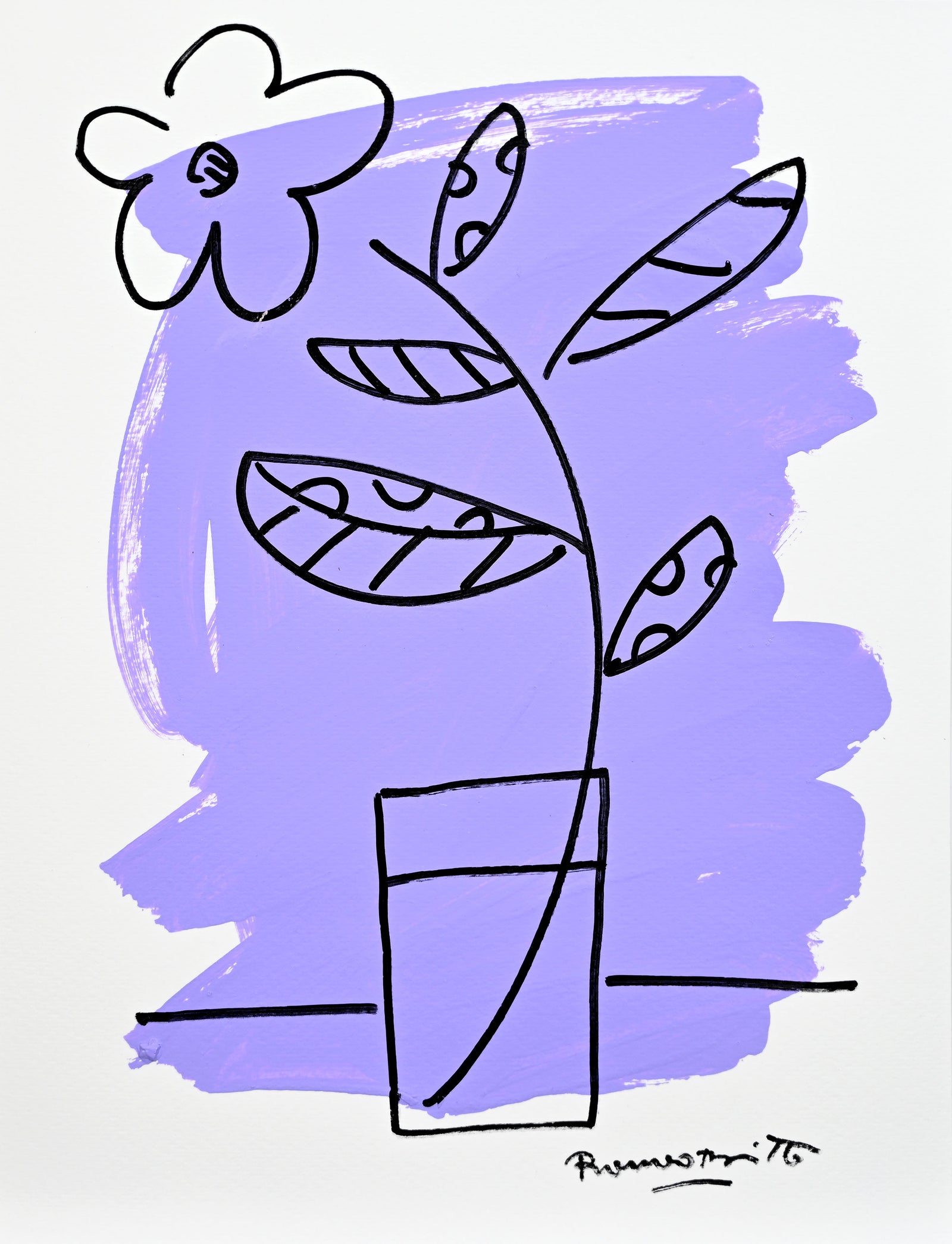 Romero Britto two color collection original drawing  colorful pop art design