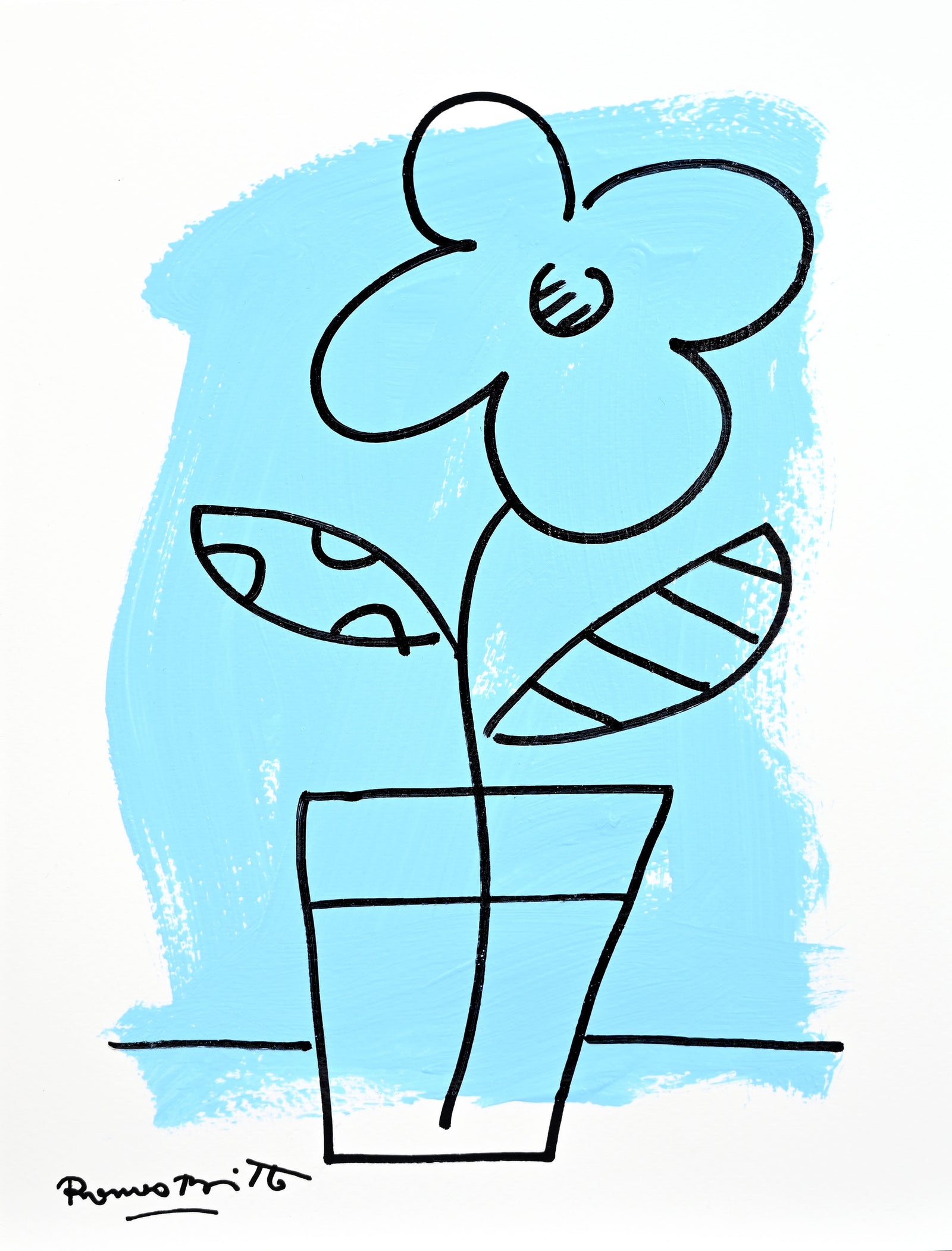 Romero Britto two color collection original drawing  colorful pop art design