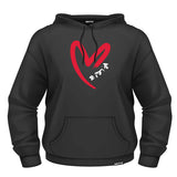 BRITTO® Hoodie - Red Heart Brushstroke Black - (Men)