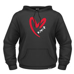 BRITTO® Hoodie - Red Heart Brushstroke Black - (Women)