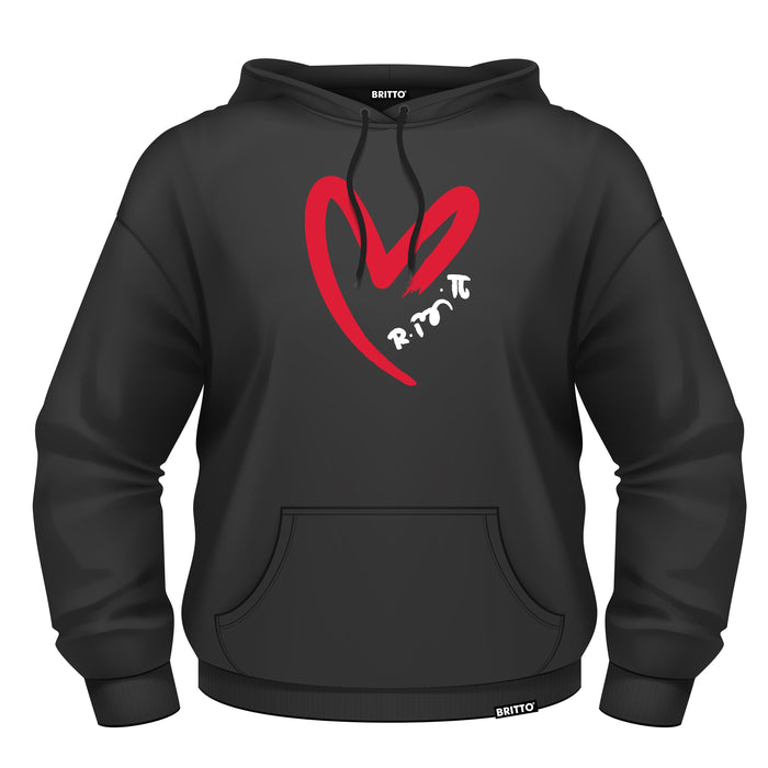 Black hoodie with red heart shop
