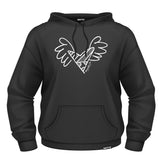 BRITTO® Hoodie - Big Heart With Wings Black - (Women)