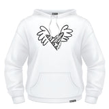 BRITTO® Hoodie - Big Heart With Wings White - (Women)