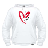 BRITTO® Hoodie - Red Heart Brushstroke White - (Men)