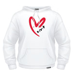 BRITTO® Hoodie - Red Heart Brushstroke White - (Women)