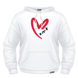 BRITTO® Hoodie - Red Heart Brushstroke White - (Women)