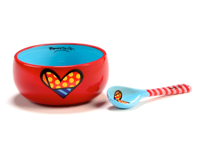 SMALL BOWL WITH SPOON - RED HEART