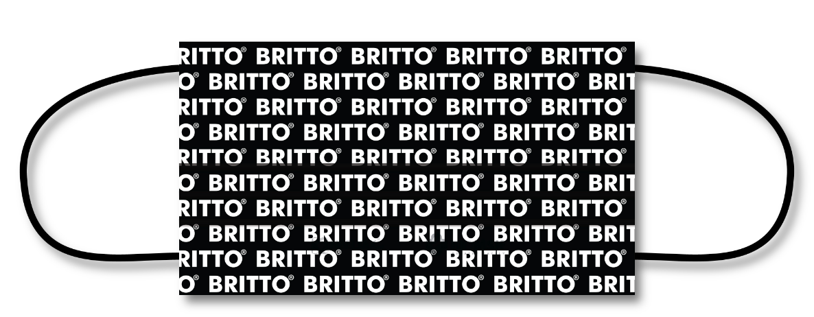 BRITTO® Limited Edition - FACE MASK - BRITTO Logo (Black) 5-Pack