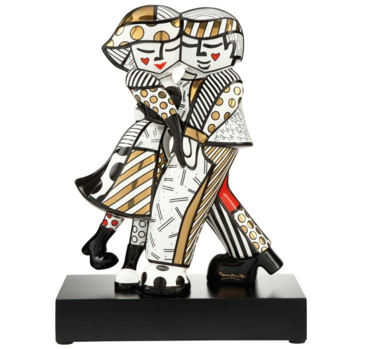 Romero Britto golden cheek to cheek fine  colorful pop art design