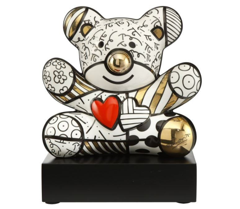 Romero Britto golden truly yours fine porcelain  colorful pop art design