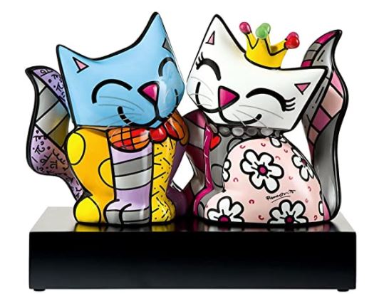 Romero Britto soul mates fine porcelain  colorful pop art design